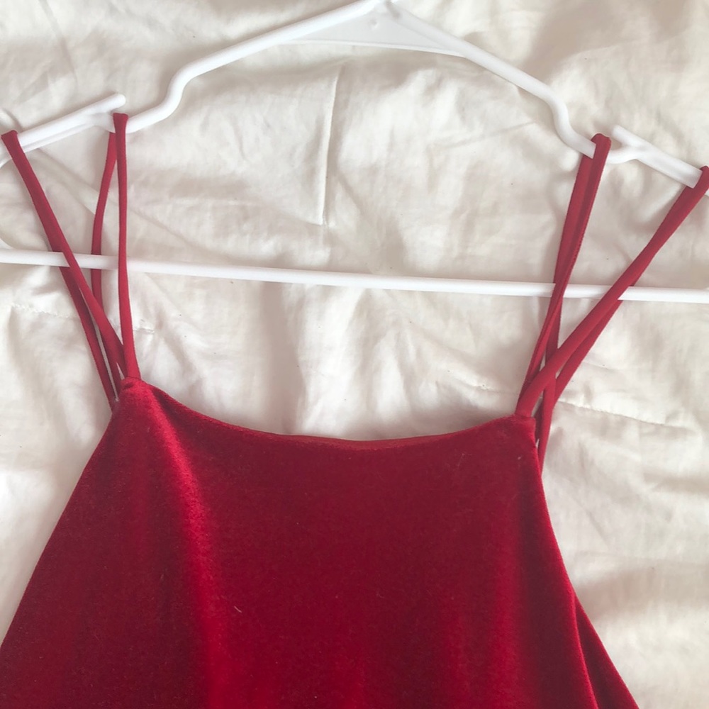 Double Strap Sway Velvet Dress